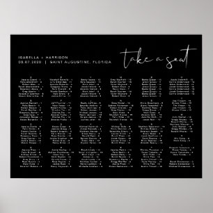 JOVI Black Edgy Modern Minimalist Seating Chart