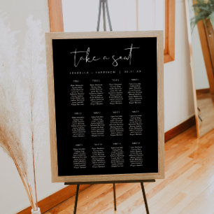 JOVI Black Edgy Modern Minimalist Seating Chart