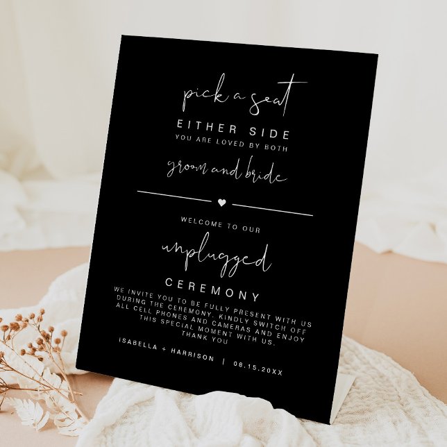 JOVI Black Edgy Modern Pick a Seat Unplugged  Pedestal Sign (Creator Uploaded)