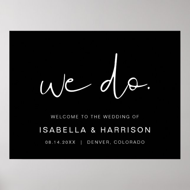 JOVI - Black Modern Minimalist We Do Welcome Poster (Front)
