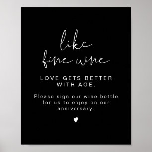JOVI Black Modern Wine Wedding Guestbook Sign