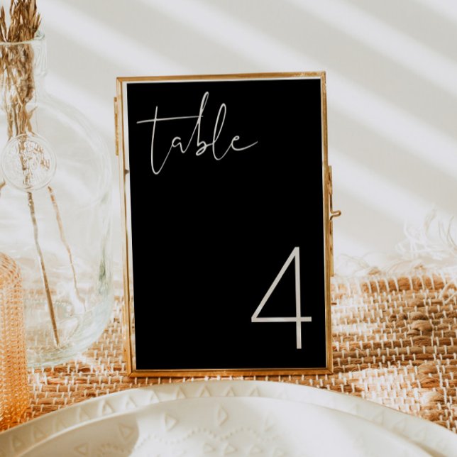 JOVI Black White Modern Minimalist Table Number (Creator Uploaded)