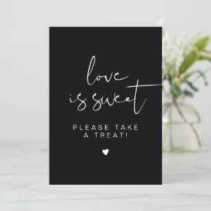 JOVI Edgy Black and White Love is Sweet Favour Sig Invitation