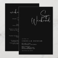 JOVI Edgy Black Bachelorette Spa Day Invitation