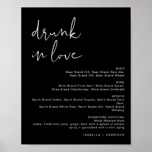 JOVI Edgy Black Drunk in Love Bar Menu Sign