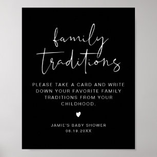 JOVI Edgy Black Family Traditions Baby Shower  Poster