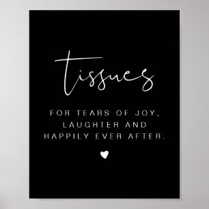 JOVI Edgy Black Minimalist Tissues Wedding Sign