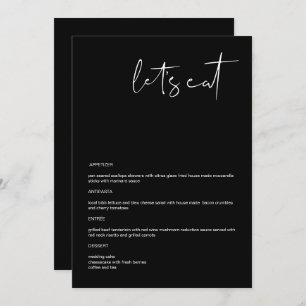 JOVI Edgy Black Modern 5x7" Let's Eat Menu