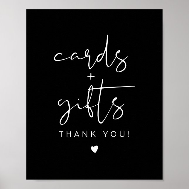 JOVI Edgy Black Modern Cards & Gifts Sign (Front)