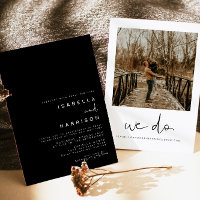 JOVI Edgy Black Modern Minimalist Photo Wedding