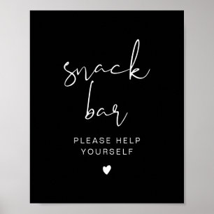 JOVI Edgy Black Modern Snack Bar Poster