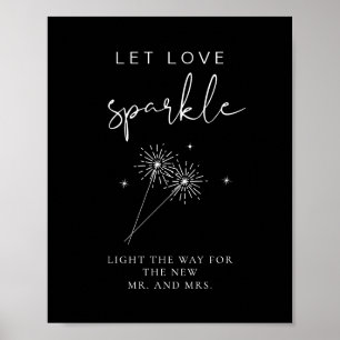 JOVI Edgy Black Wedding Sparkler Send Off Poster