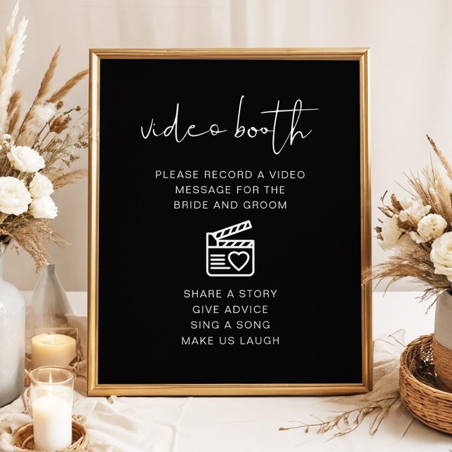 JOVI Edgy Black Wedding Video Booth Sign  (Creator Uploaded)