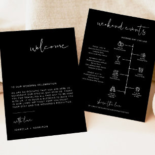 JOVI Edgy Black Welcome Letter Timeline Card