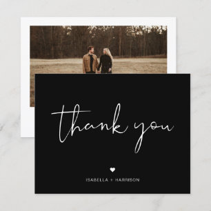 JOVI Edgy Modern Black and White Photo Thank You Invitation
