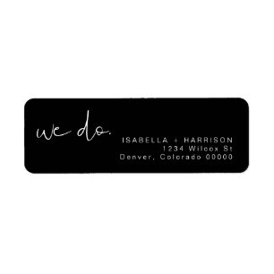 Jovi Edgy Modern Minimalist Black Return Address Label