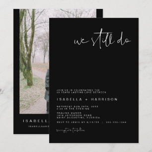 JOVI Modern Black We Still Do Vow Renewal Invitation