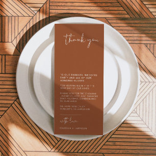 JOVI Modern Black Wedding Table Thank You Card