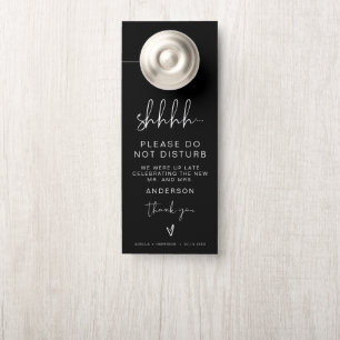JOVI Modern Edgy Black Wedding Party Door Hanger