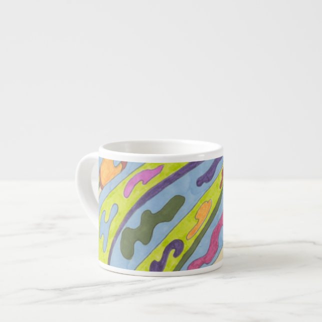 "Joy" Abstract Art Espresso Cup (Front Left)