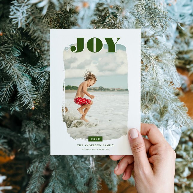 Joy | Abstract Frame Photo Overlay Holiday Card (Creator Uploaded)