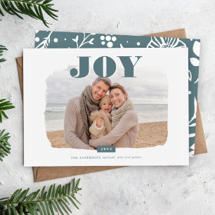 Joy   Abstract Frame Photo Overlay Holiday Card