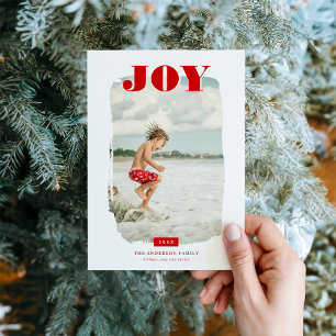 Joy   Abstract Frame Photo Overlay Holiday Card