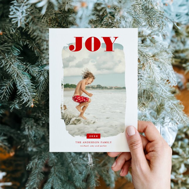 Joy | Abstract Frame Photo Overlay Holiday Card (Creator Uploaded)