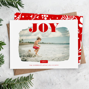Joy   Abstract Frame Photo Overlay Holiday Card