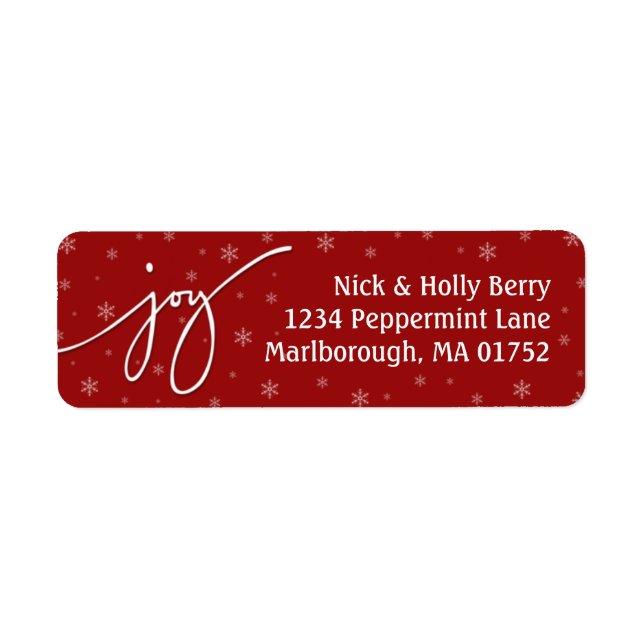 Joy Address Label Return Address Label (Front)