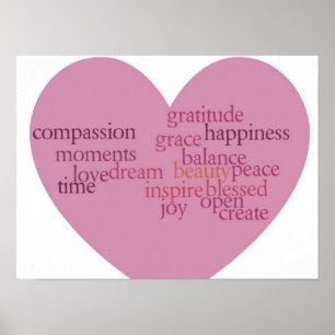 Joy and Gratitude Heart Poster