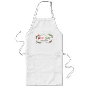 Joy and Love Happy Holidays Long Apron
