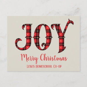 Joy and Merry Christmas from Homeschool Co op Postcard