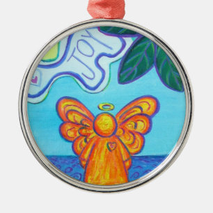 Joy and Peace Beach Angel Art Ornament Pendant