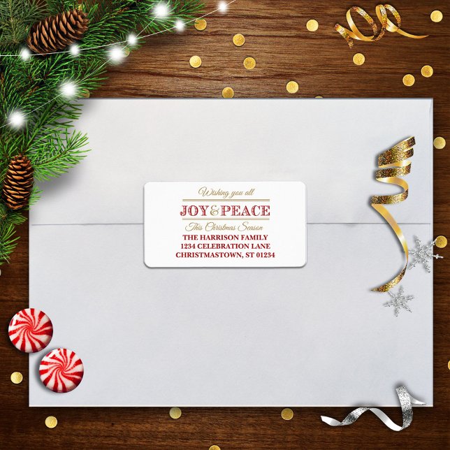 Joy and Peace Christmas Address Labels (Creator Uploaded)