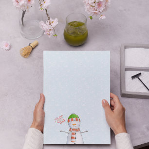Joy and Peace   Cute Snowman Christmas Notepad