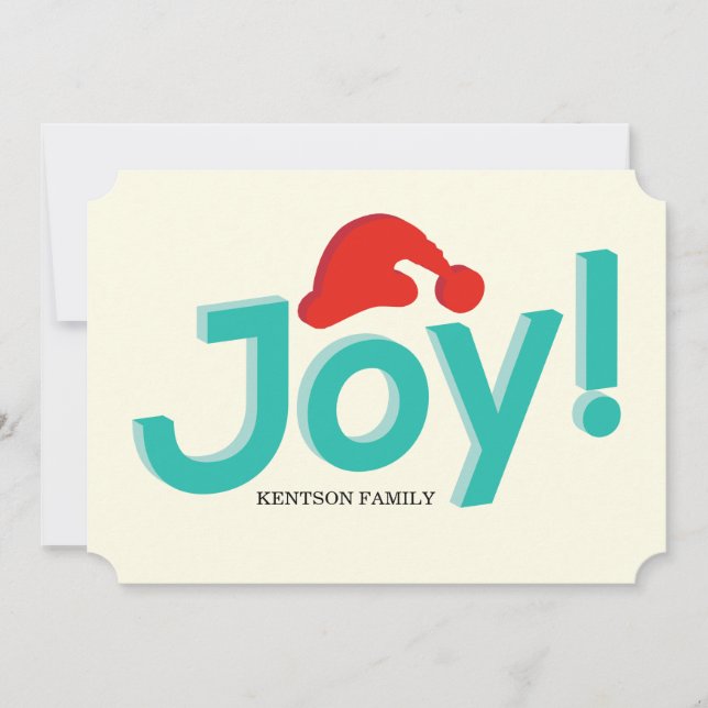 joy and santa hat holiday card (Front)