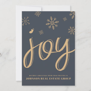 Joy and Snowflakes   Holiday Greetings Card