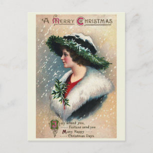 "Joy Attend You" Vintage Christmas Postcard