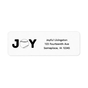 Joy Baseball Address Labels
