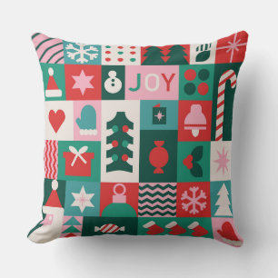 Joy Bauhaus Christmas Festive Holidays Cushion