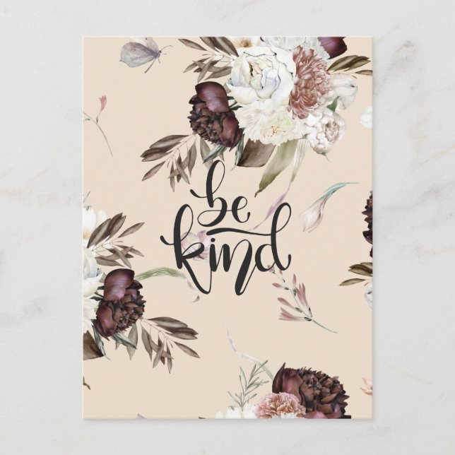 JOY/ be kind Floral Postcard Designer (Front)