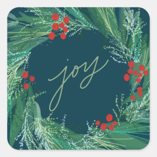 Joy Berry Christmas Holiday Sticker Envelope Seal