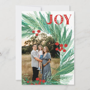 Joy Berry Wreath Christmas Holiday Greeting Card