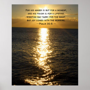 Joy Bible Verse Christian Sunrise quote Poster