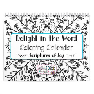 Joy Bible Verse Floral Botanical Monthly Colouring Calendar