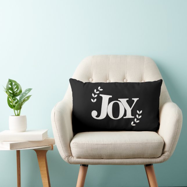 Joy Black and White Classic Lumbar Cushion (Chair)