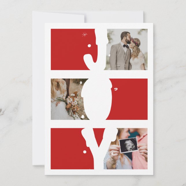 Joy Blessed Christmas Wishes Modern Family 7 Photo Holiday Card (Front)