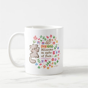 Joy Blossoms In Spite of Pain - Pebble the Kitten Coffee Mug