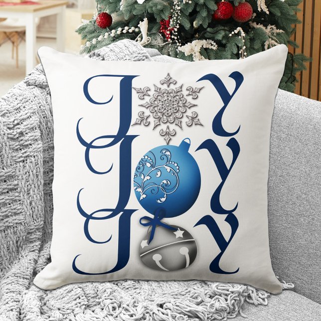 Joy (blue) Christmas Cushion (Creator Uploaded)